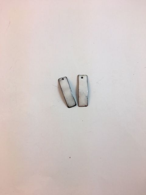 Karen Meador, Ph.D.'s Layered Torch Enameled Earrinngs - , Enameling, Enamel Jewelry Supplies, Enamel, Enameling, Enameled Jewelry, Apply and fire two coats of Foundation White Enamel.